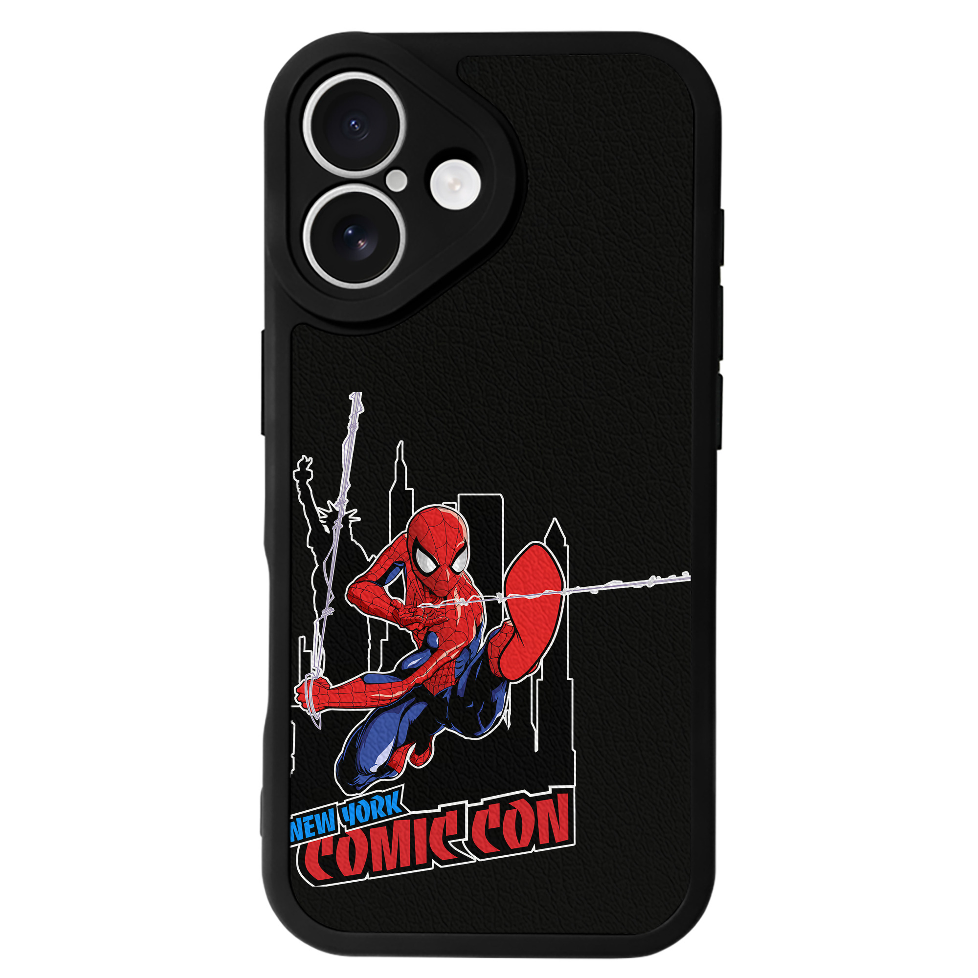 （画像用） Spider Man スパイダーマン 【iPhone 16シリーズ対応】シリコンスマホケース（レザー調） 材質：シリコン